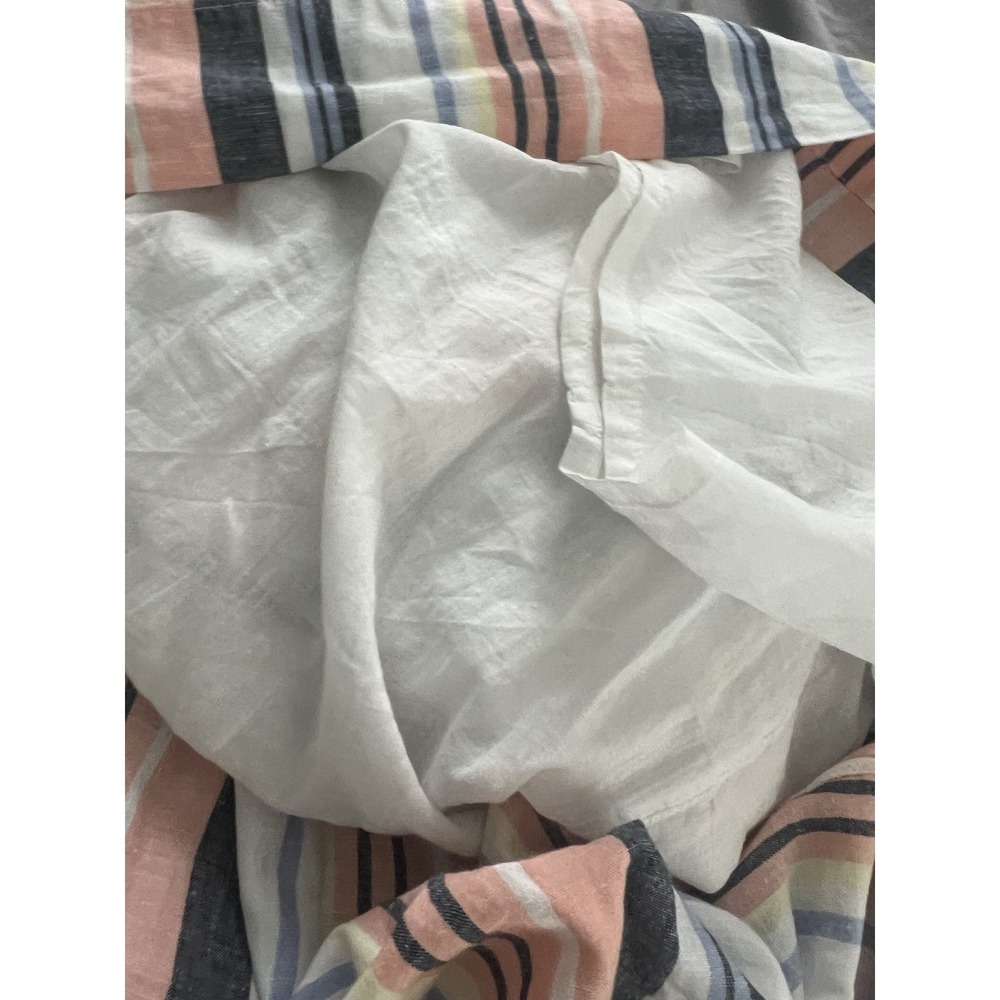 Free People Large Lilah Cotton Multi Striped Pleated Dress Lined Strapless (144) - Picture 9 of 14